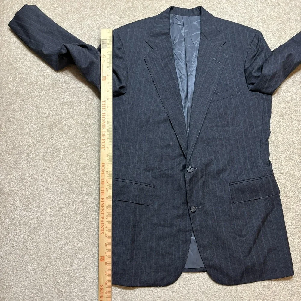 Vtg Polo By Ralph Lauren Blazer Mens 42 Gray Wool Pinstripe Suit Jacket 80s